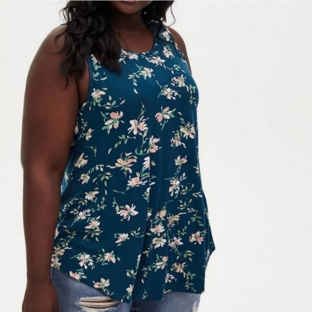 TORRID Teal Floral Tank
